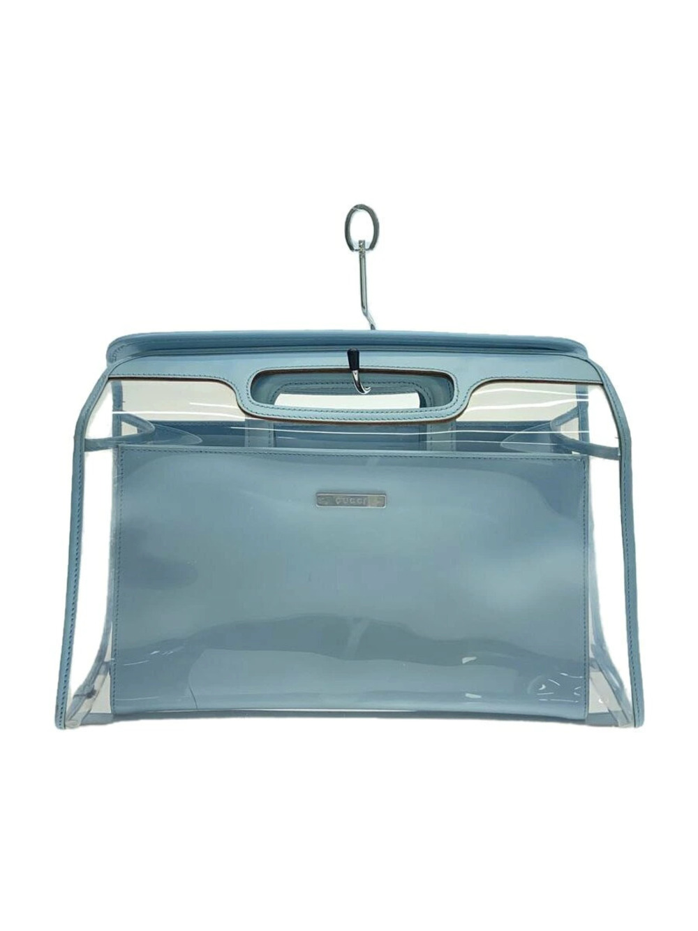 Gucci clear vinyl handbag distinctive silhouette Clear Blue